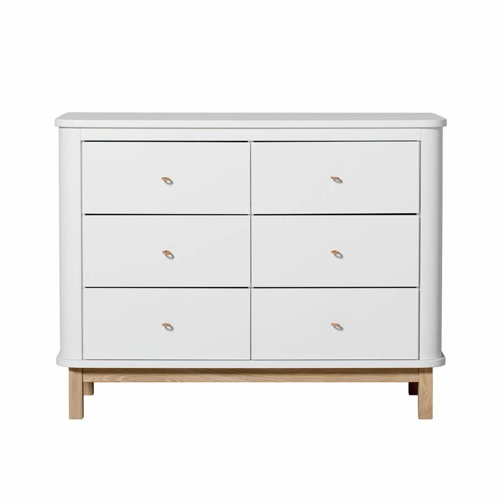 Commode 6 laden (large, wit/eik)