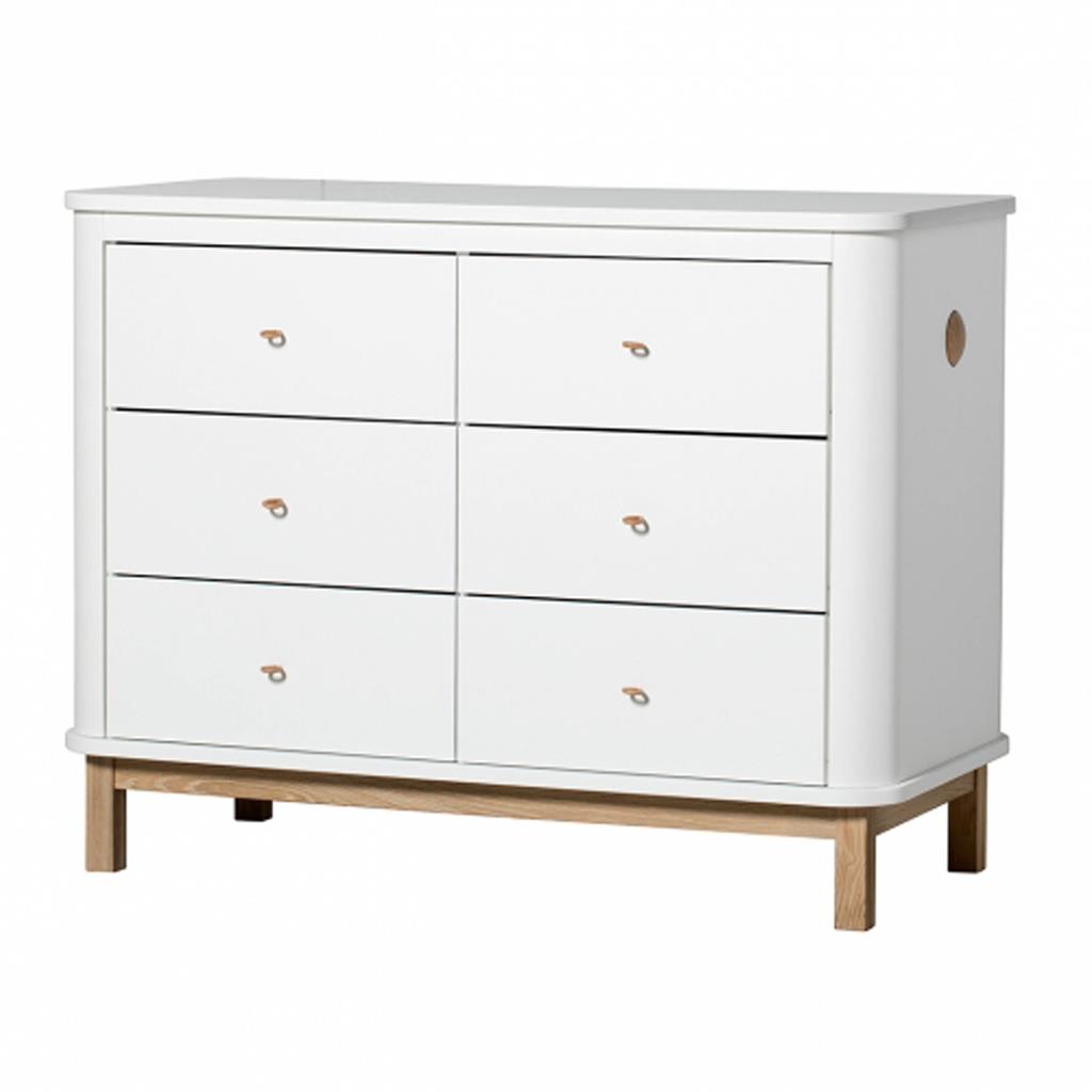 Commode 6 laden (wit/eik)