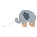 Houten trekfiguur olifant