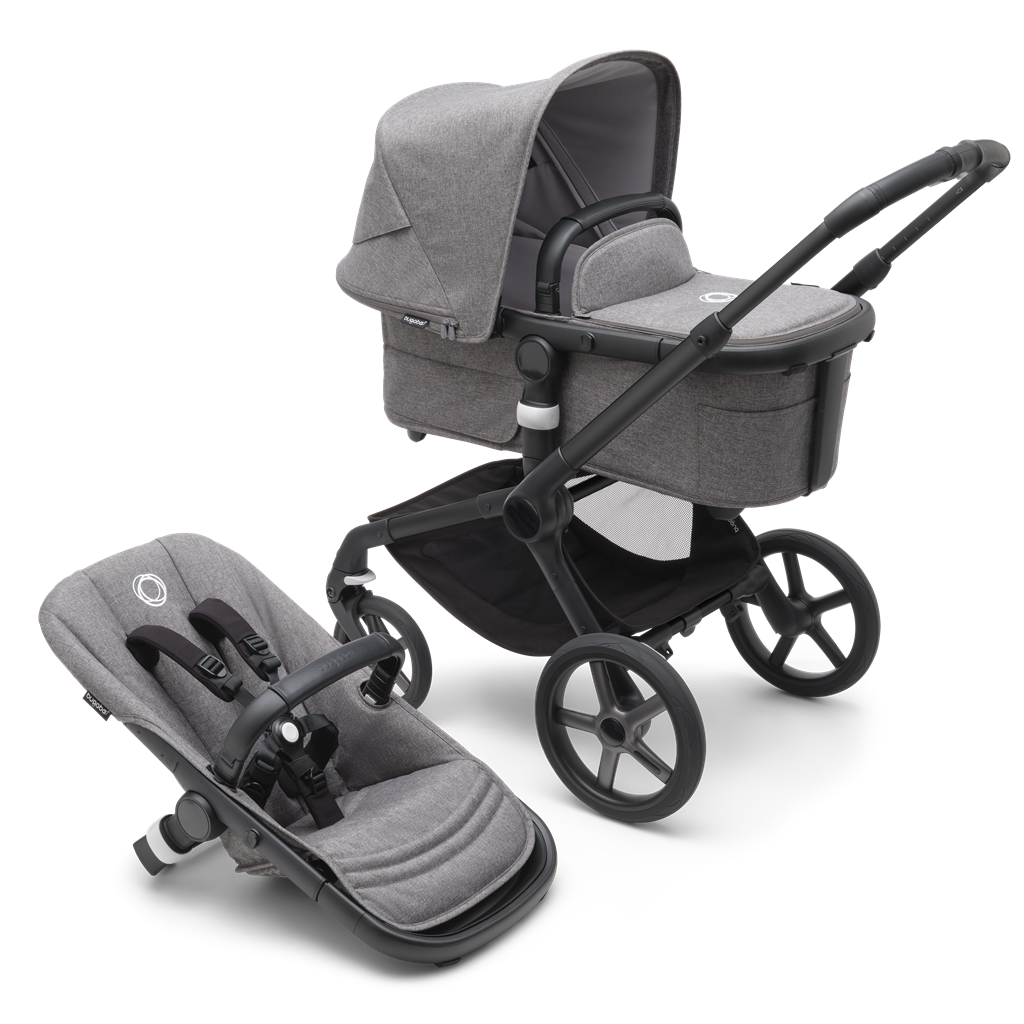 Kinderwagen Fox5(excl.kap)black/grey mel.