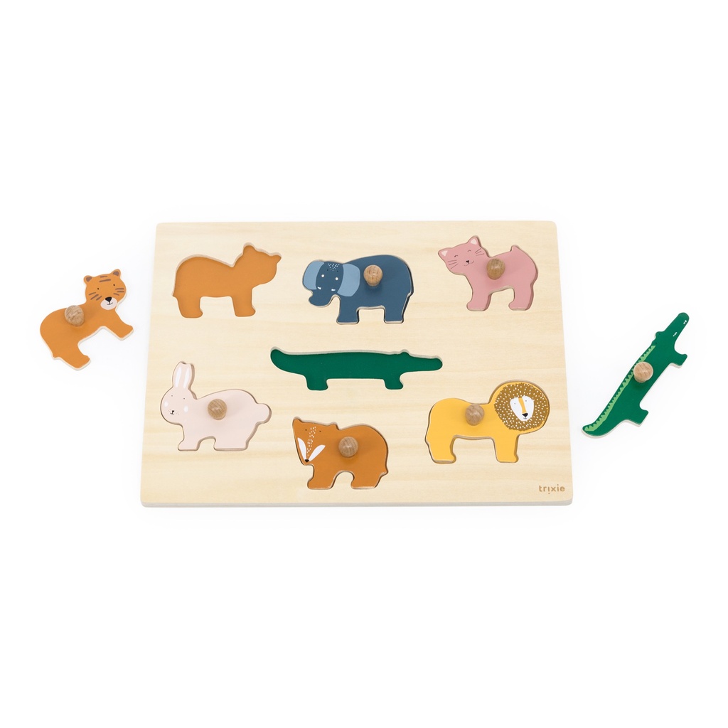 Houten inlegpuzzel dieren - 7 stuks