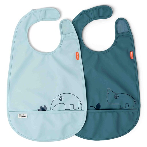 Slab (2 stuks, velcro) deer friends blue