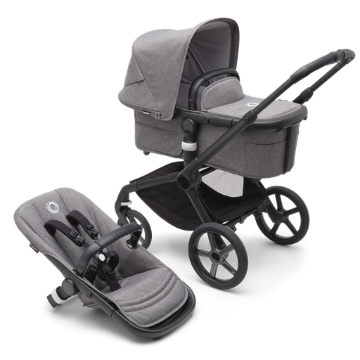 Kinderwagen Fox5(excl.kap)black/grey mel.